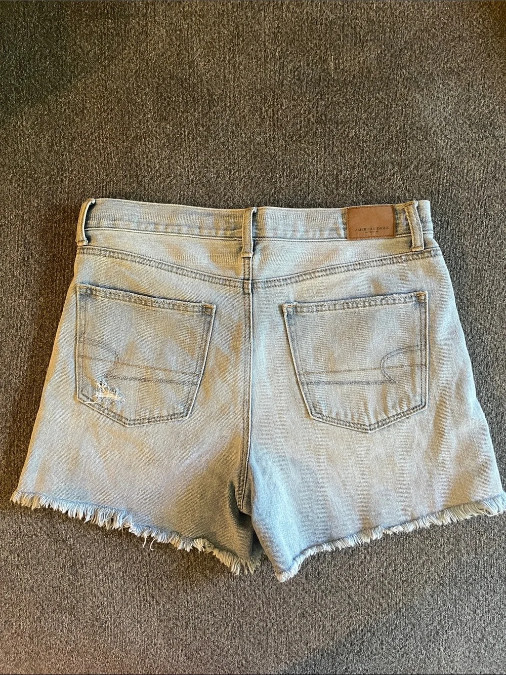 American Eagle Outfitters Light Blue Distressed Jean Shorts